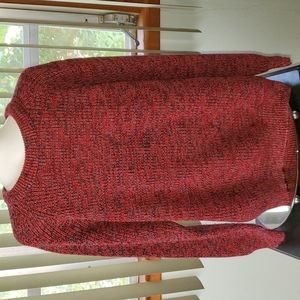 PINE GROVE Unisex Vintage Sweater-Red w/Black-Grey Heathered-EC-Size L
